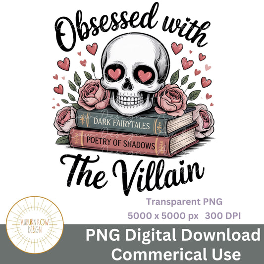 Gothic Skull and Roses Digital Art, Dark Poetry Themed Transparent PNG, Commercial Use, Villain Inspired High Resolution Download