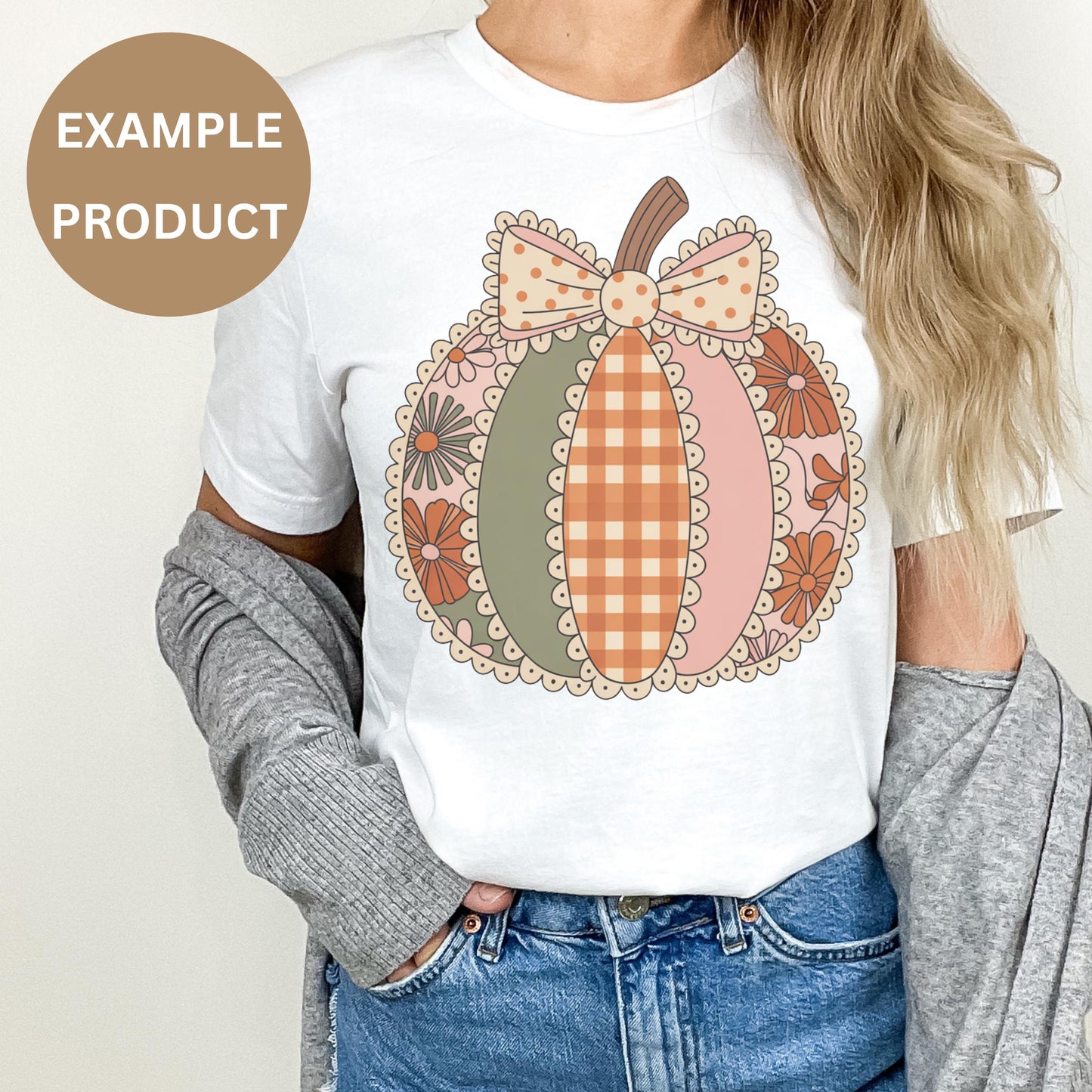 Autumn Pumpkin T-Shirt, Plaid Fall Graphic Tee, Women's Thanksgiving Casual Top, Cute Festive Shirt