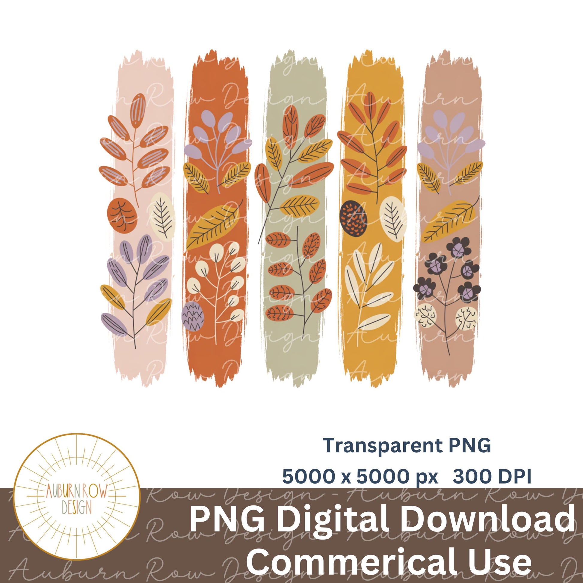 Autumn Leaves Feather Design, Transparent PNG, Digital Download, Commercial Use