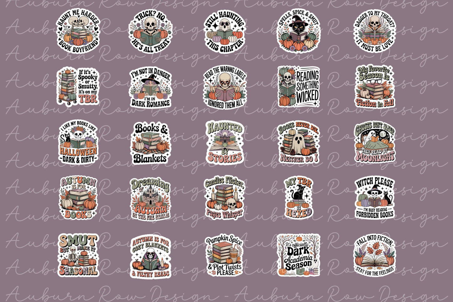 Autumn Raw Design Stickers, Halloween Fall Theme, Witch, Pumpkin, Cozy Reading, Snuggle Weather, Cute Planner Stickers Set