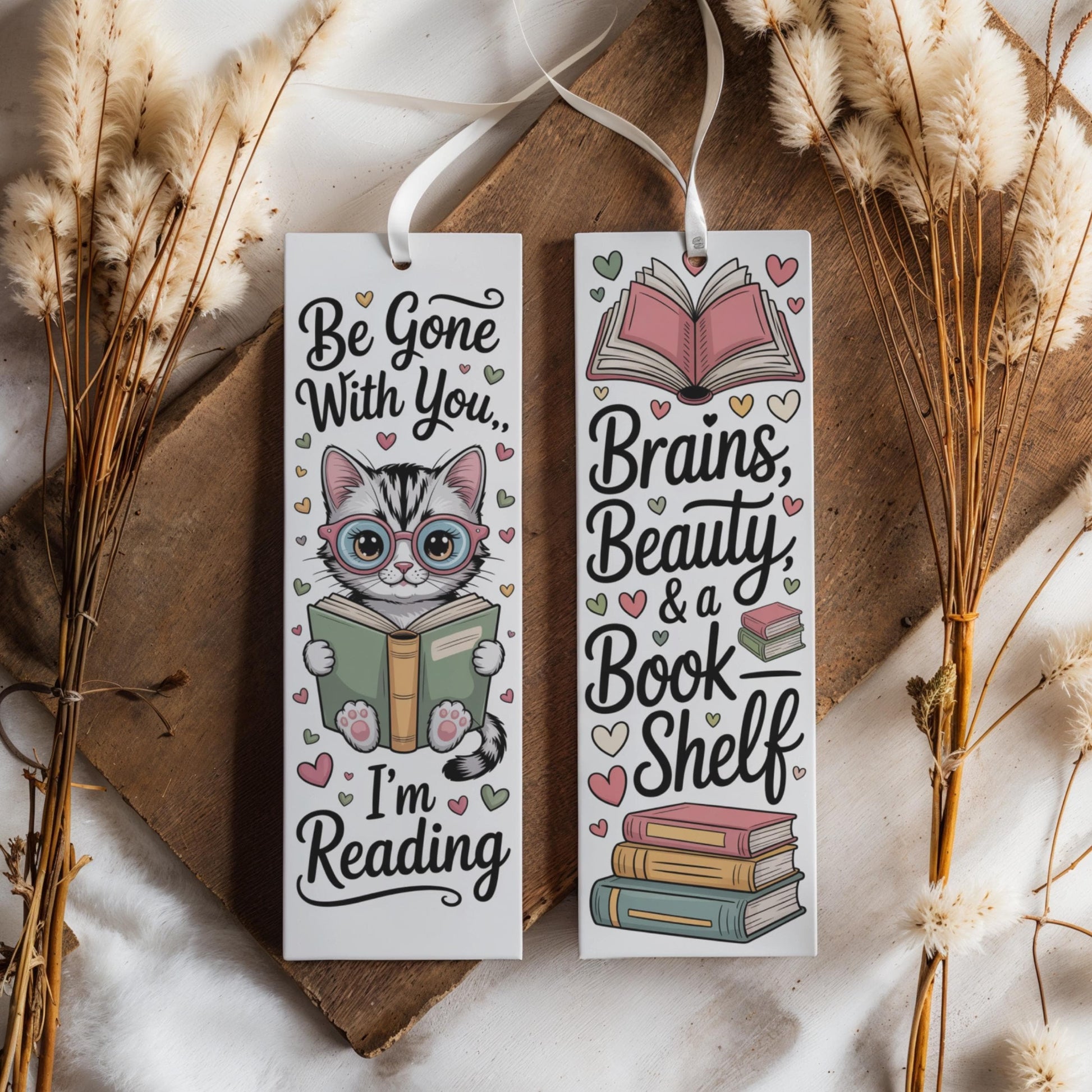 Cute Cat Bookmarks, Literary Quotes, Book Lover Gift, Reading Nook Accessories, 'Be Gone With You, I'm Reading' Bookmark