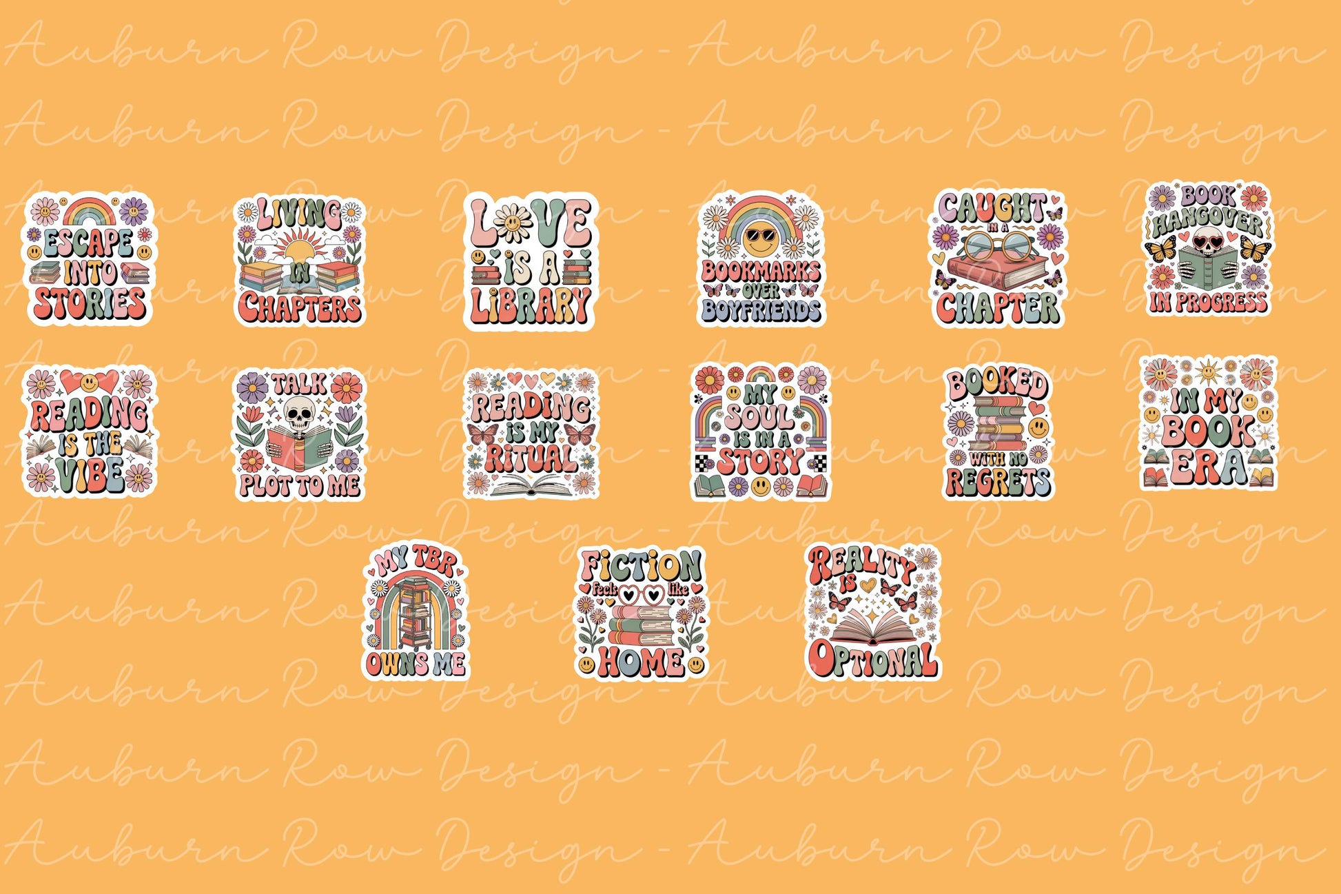 Vintage Library Book Stickers Pack, Avid Reader Gifts, Waterproof Reading Decals, Book Lover Vinyl Stickers, Laptop and Notebook Decoration
