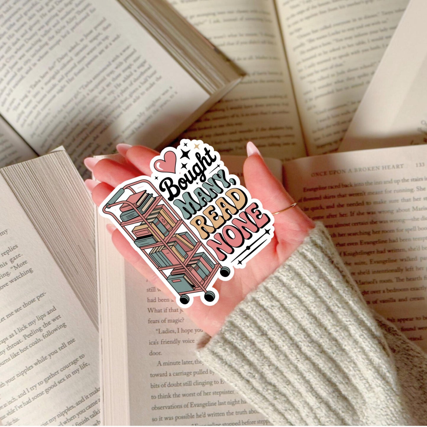 Book Lover Vinyl Sticker, Bright Read Read Zone, Unique Literary Decor, Perfect Gift for Readers, Waterproof and Durable, Customizable