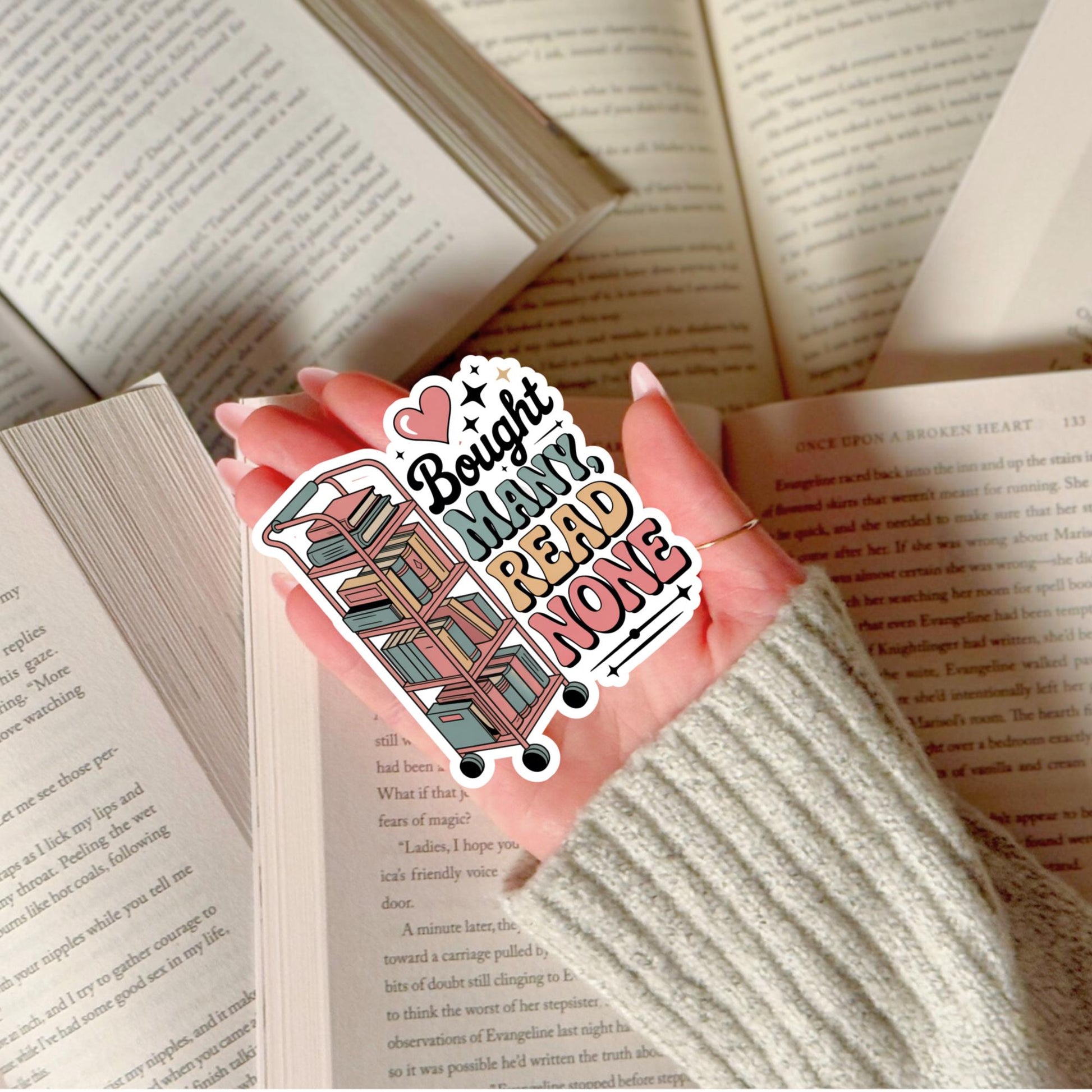 Book Lover Vinyl Sticker, Bright Read Read Zone, Unique Literary Decor, Perfect Gift for Readers, Waterproof and Durable, Customizable