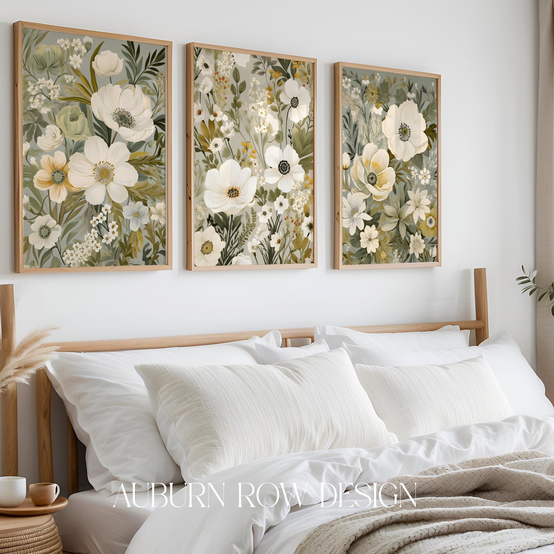 Sage Green Floral Printable Wall Art