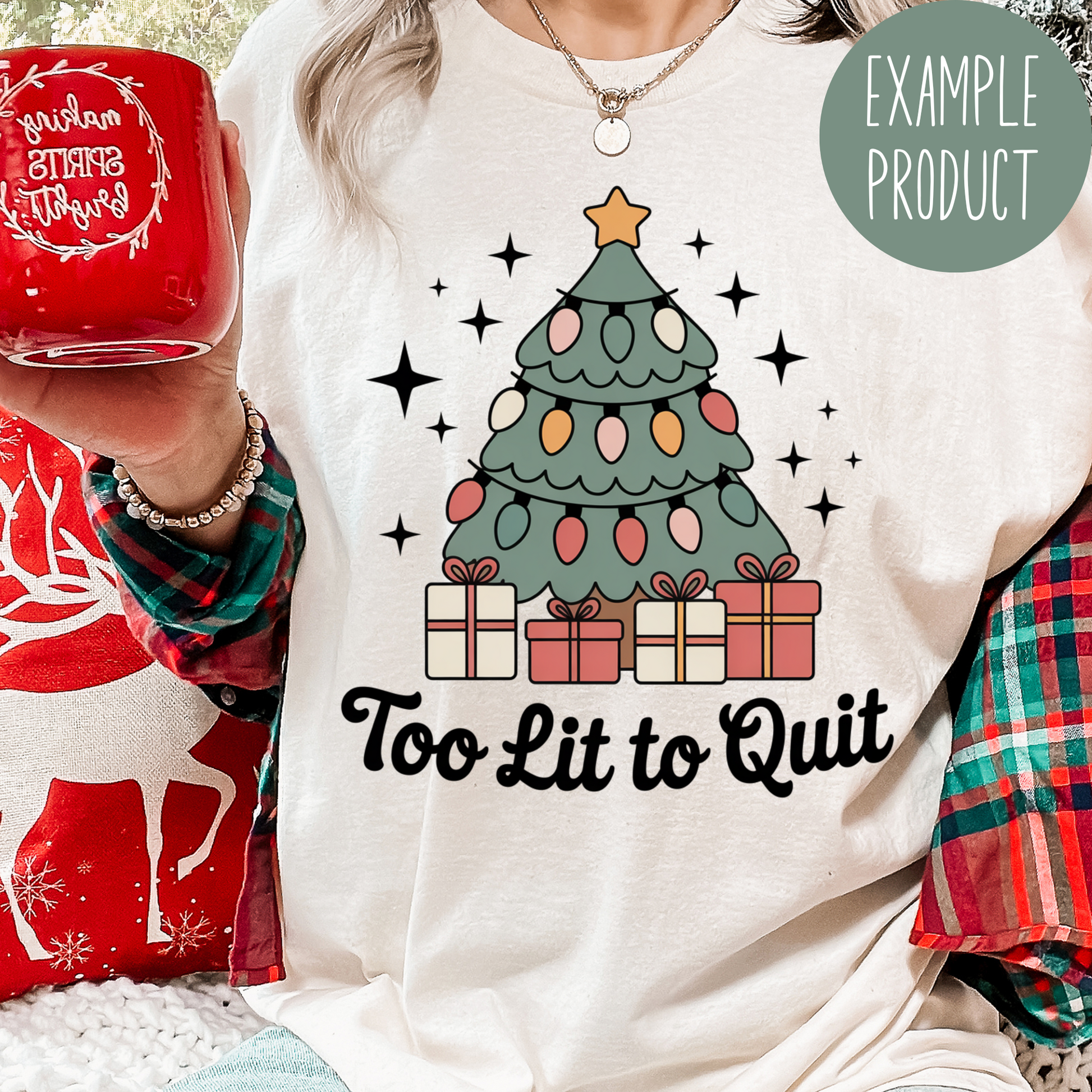 Christmas Tree Graphic Tee, Funny Holiday Shirt, Festive Winter Apparel, Gifts under Tree