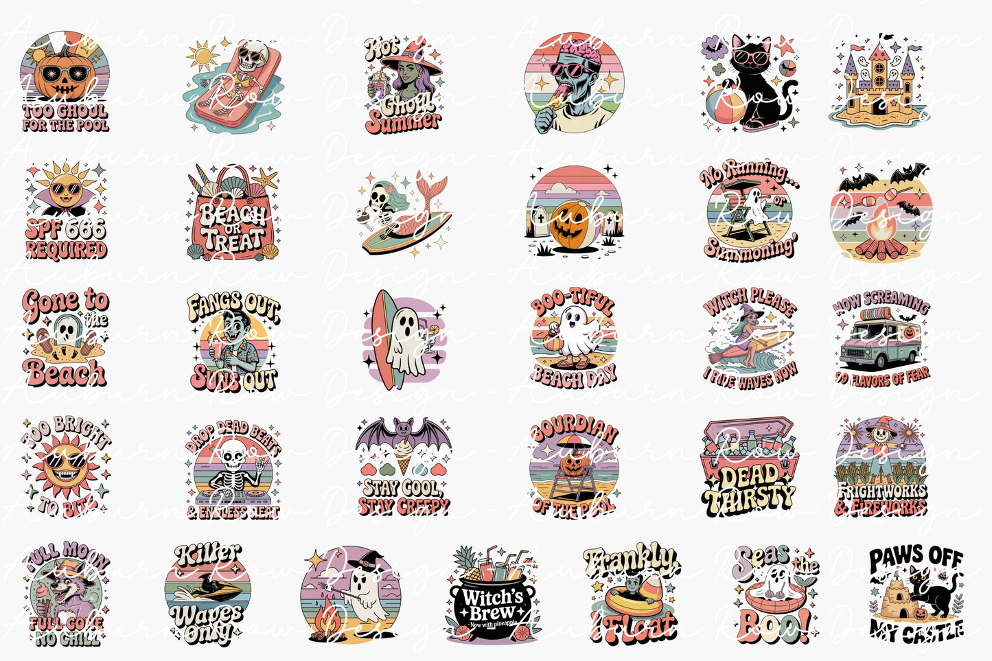 Halloween Stickers Variety Pack, Cute Ghosts, Witches, Pumpkins, Waterproof Vinyl Decals