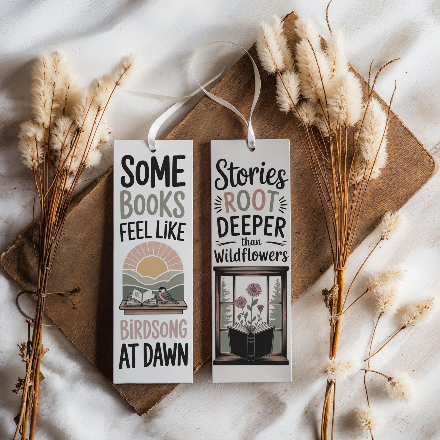 Vintage Book Inspired Bookmark Set, Floral and Nature Themes, Literary Gift Ideas
