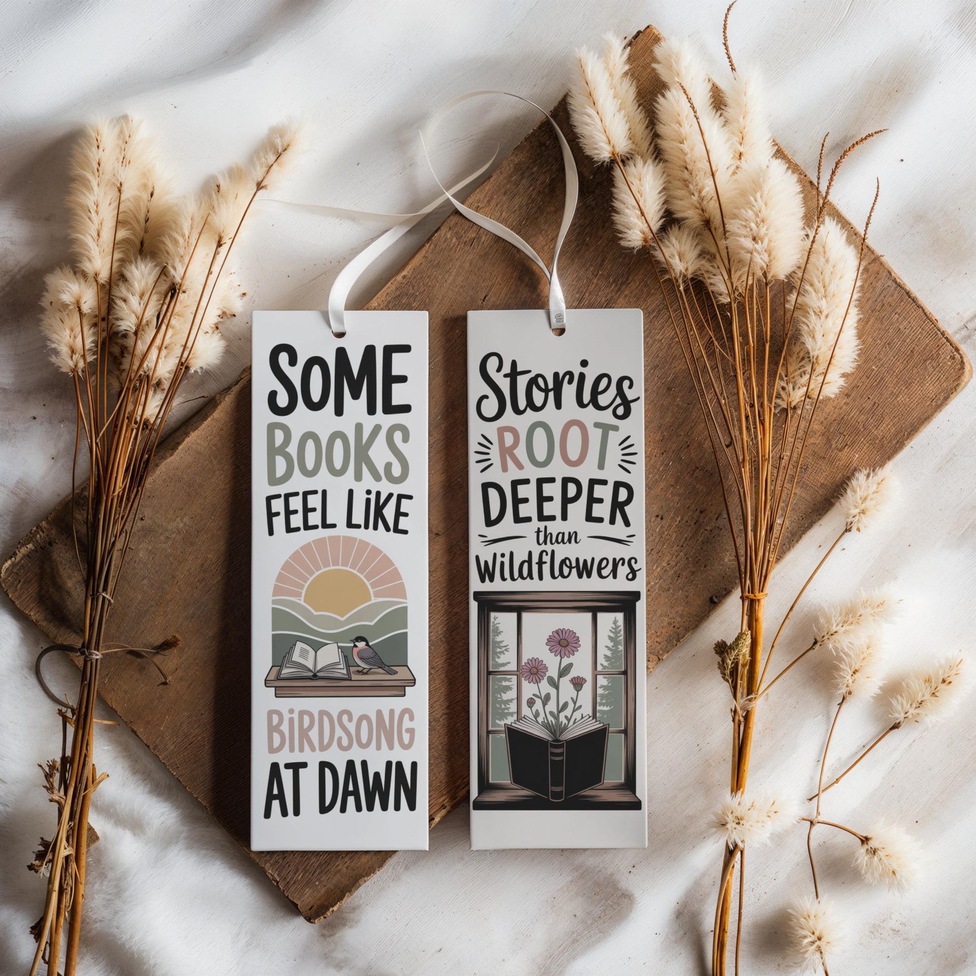 Vintage Book Inspired Bookmark Set, Floral and Nature Themes, Literary Gift Ideas