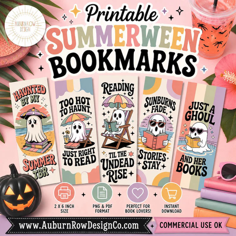 printable summerween bookmarks