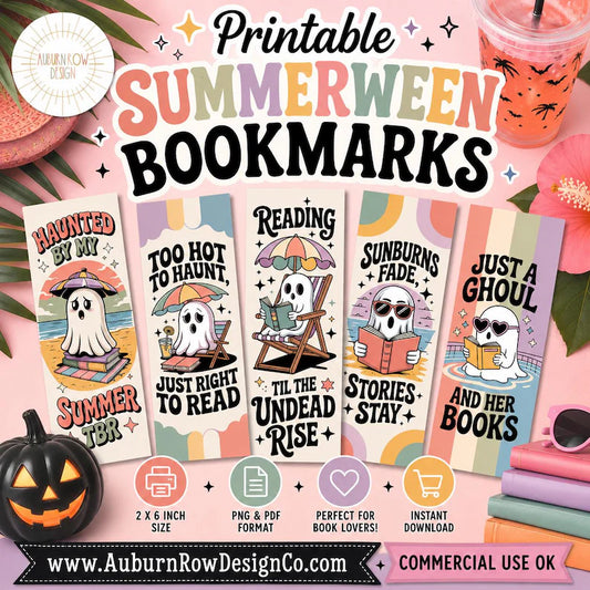 printable summerween bookmarks