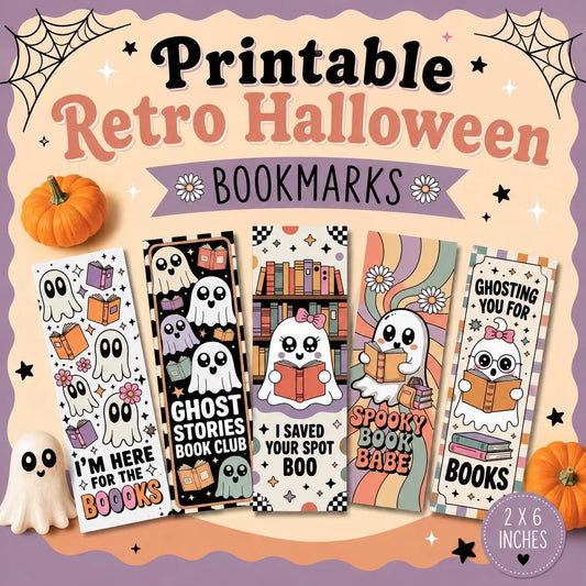 printable retro halloween bookmarks