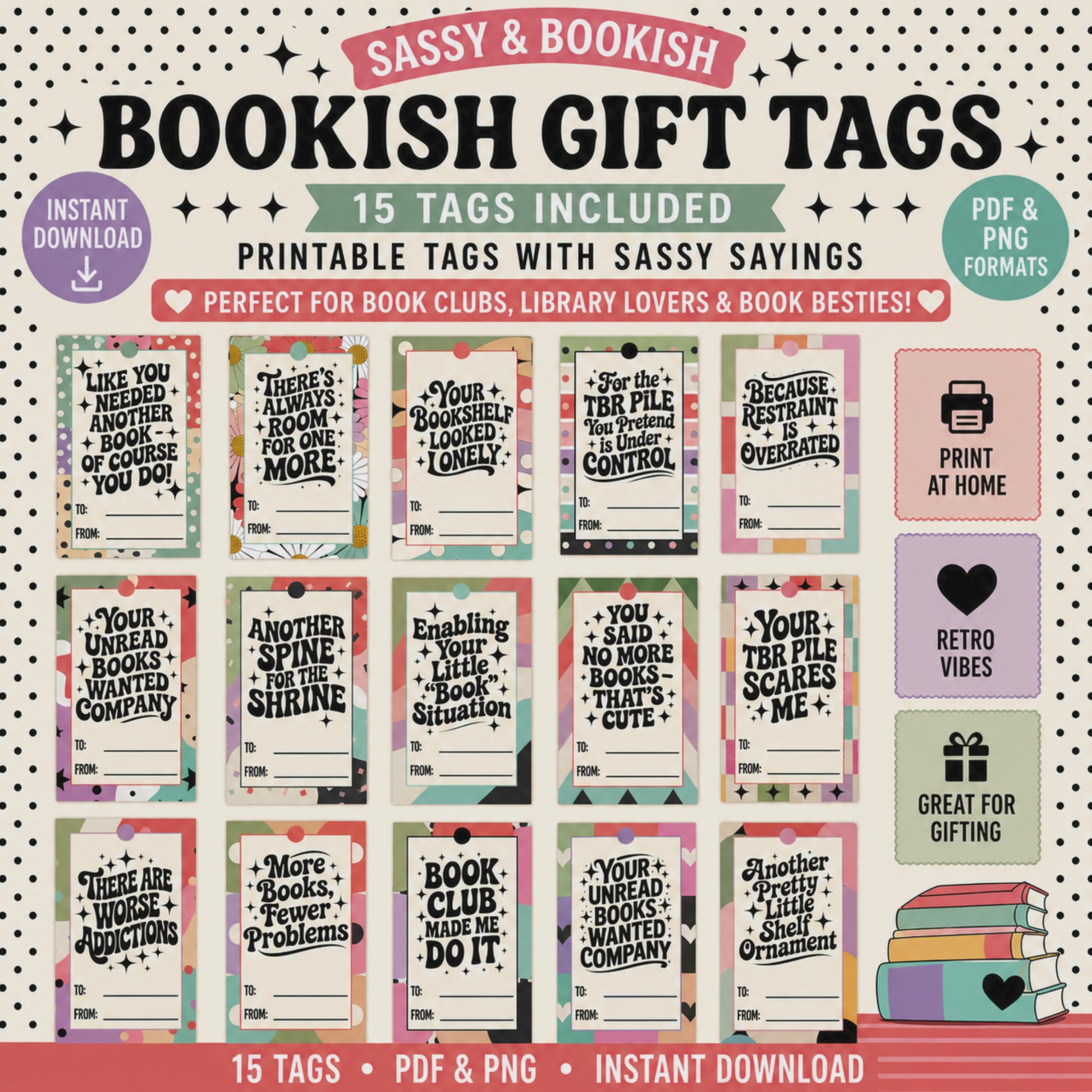 Printable Bookish Gift Tags