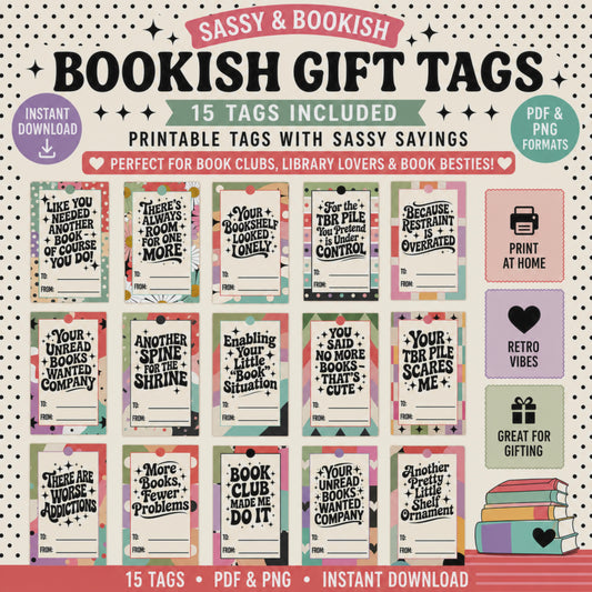 Printable Bookish Gift Tags