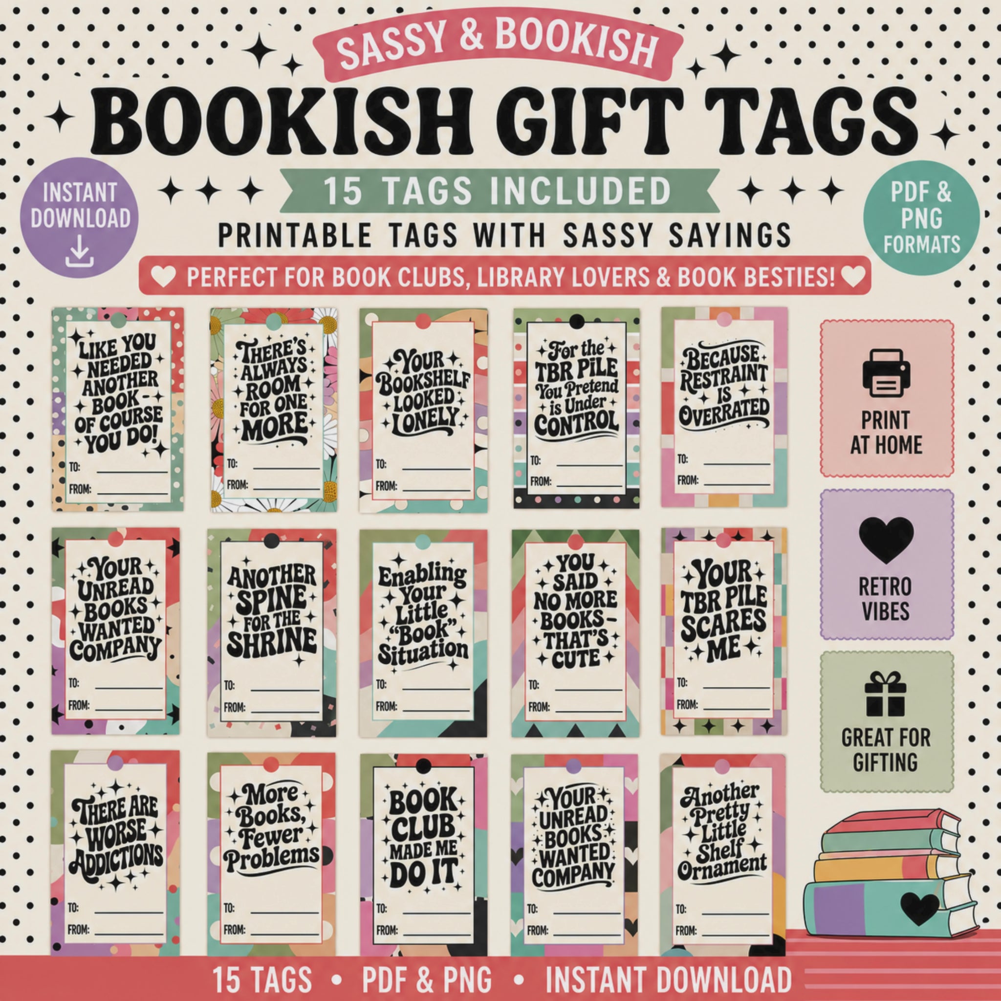 Printable Bookish Gift Tags